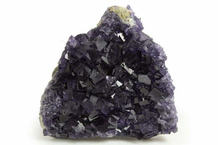 Purple Cubic Fluorite Crystals on Druzy Quartz - China #322810